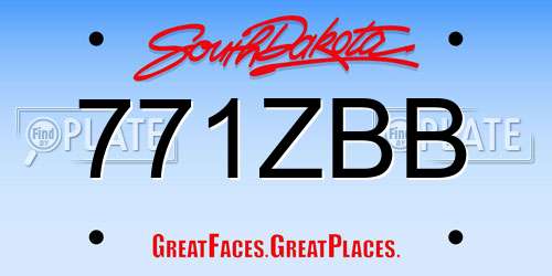 771ZBB South Dakota License Plate