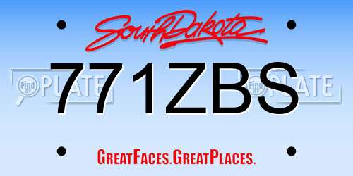 771ZBS South Dakota License Plate