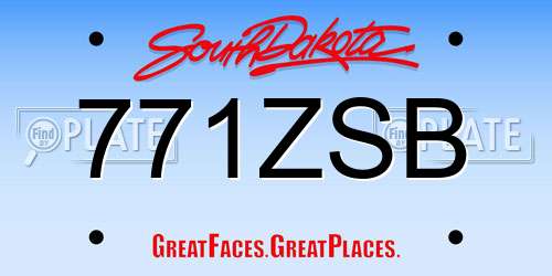 771ZSB South Dakota License Plate