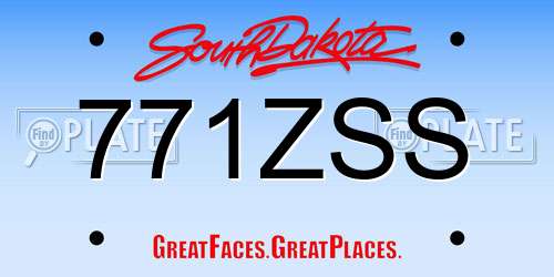 771ZSS South Dakota License Plate