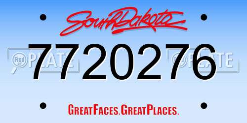 7720276 South Dakota License Plate