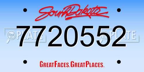 7720552 South Dakota License Plate