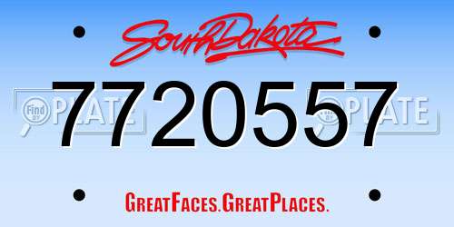 7720557 South Dakota License Plate