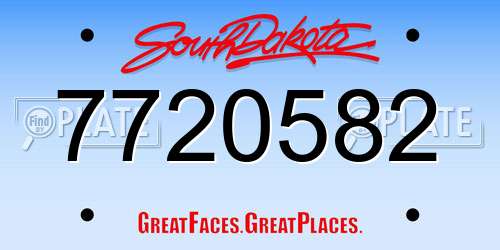 7720582 South Dakota License Plate