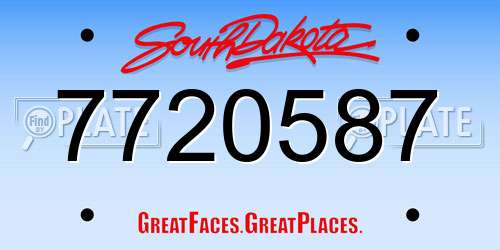 7720587 South Dakota License Plate