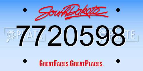 7720598 South Dakota License Plate