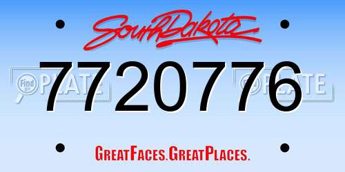 7720776 South Dakota License Plate