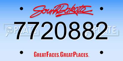 7720882 South Dakota License Plate