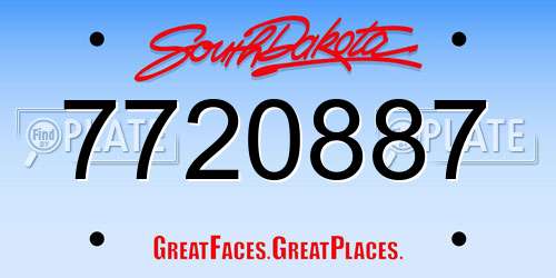 7720887 South Dakota License Plate