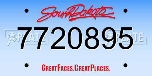 7720895 South Dakota License Plate