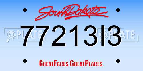 77213I3 South Dakota License Plate