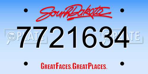 7721634 South Dakota License Plate