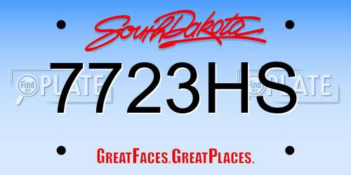 7723HS South Dakota License Plate