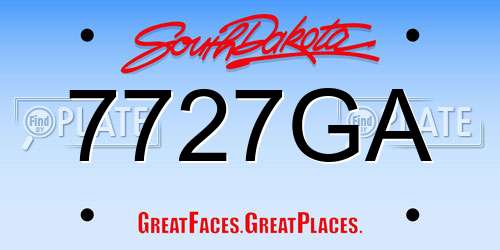 7727GA South Dakota License Plate