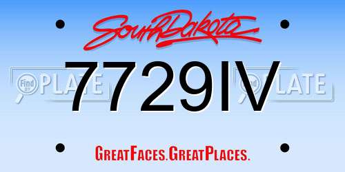 7729IV South Dakota License Plate