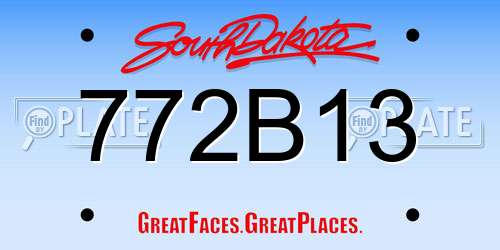 772B13 South Dakota License Plate