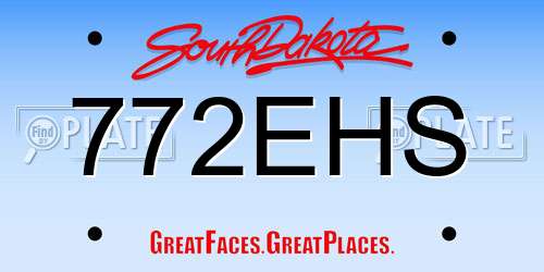 772EHS South Dakota License Plate