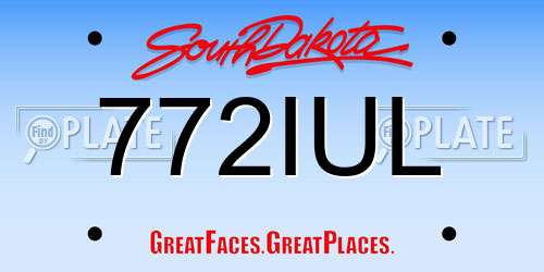 772IUL South Dakota License Plate