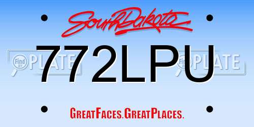 772LPU South Dakota License Plate
