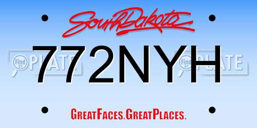 772NYH South Dakota License Plate
