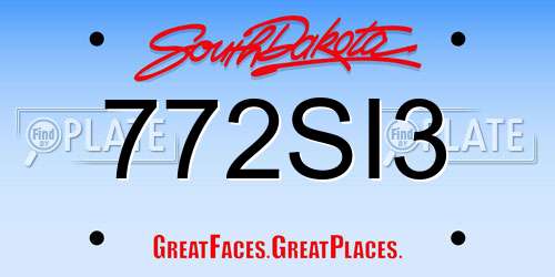 772SI3 South Dakota License Plate