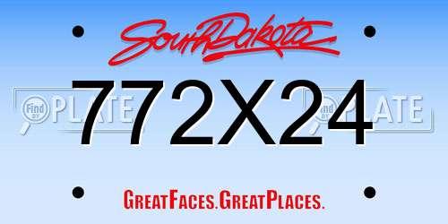 772X24 South Dakota License Plate