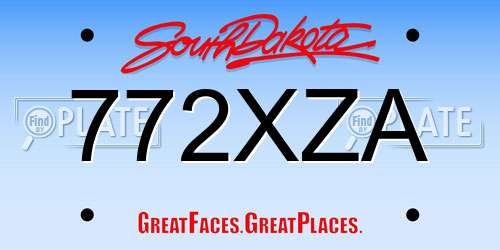 772XZA South Dakota License Plate