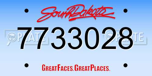 7733028 South Dakota License Plate