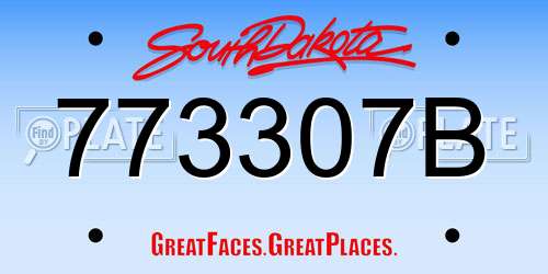 773307B South Dakota License Plate