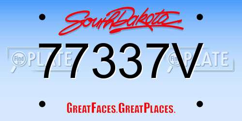 77337V South Dakota License Plate
