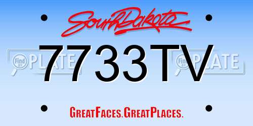 7733TV South Dakota License Plate