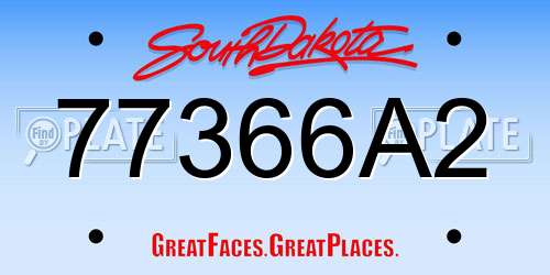 77366A2 South Dakota License Plate