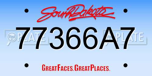 77366A7 South Dakota License Plate