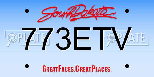 773ETV South Dakota License Plate