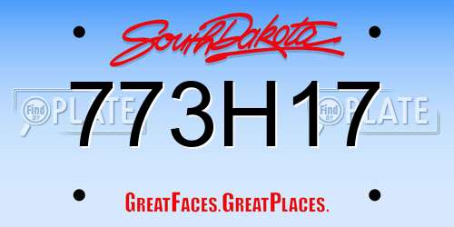 773H17 South Dakota License Plate