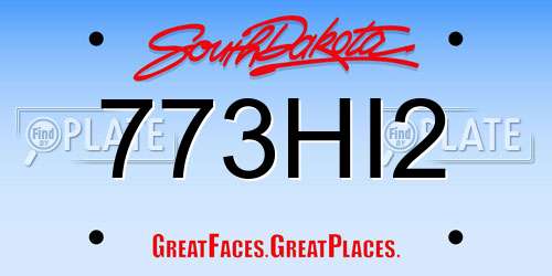 773HI2 South Dakota License Plate