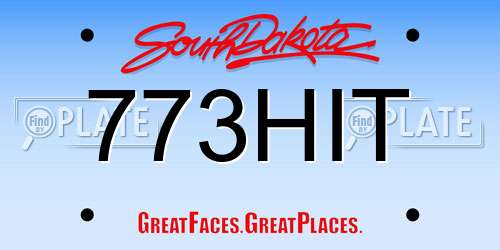 773HIT South Dakota License Plate