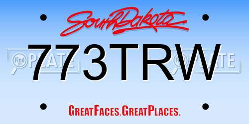 773TRW South Dakota License Plate