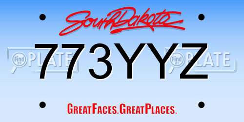 773YYZ South Dakota License Plate