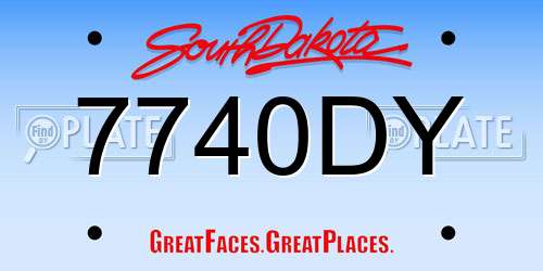 7740DY South Dakota License Plate