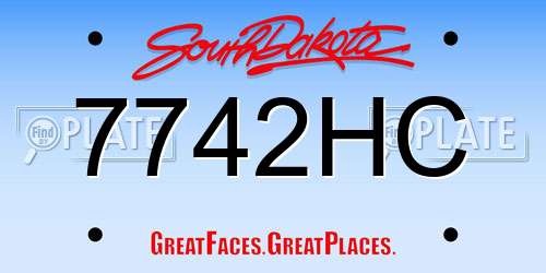 7742HC South Dakota License Plate