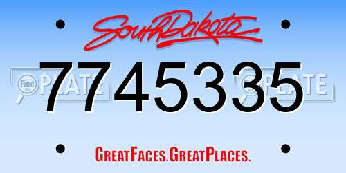 7745335 South Dakota License Plate
