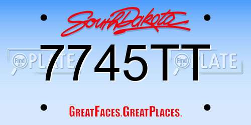 7745TT South Dakota License Plate
