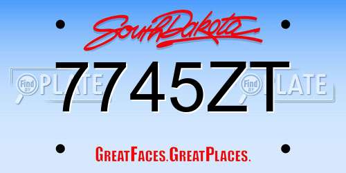7745ZT South Dakota License Plate