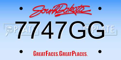7747GG South Dakota License Plate