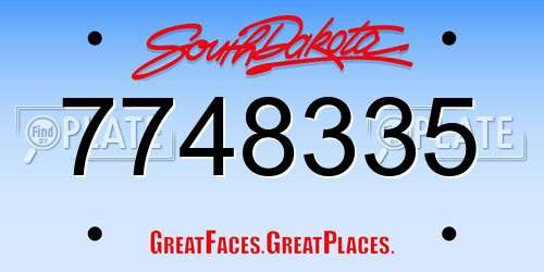 7748335 South Dakota License Plate