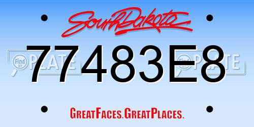 77483E8 South Dakota License Plate