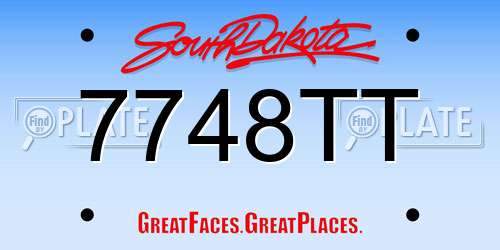 7748TT South Dakota License Plate
