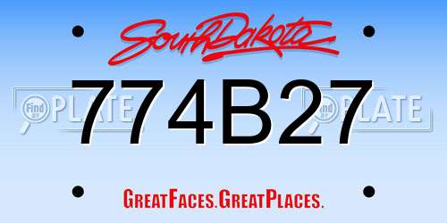774B27 South Dakota License Plate