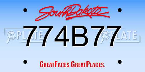 774B77 South Dakota License Plate